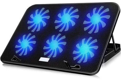 Base Refrigeradora Portatil Gaming Enfriador de portátil para videojuegos de 13-18 pulgadas 2 puertos Usb, luz LED, almohadilla de refrigeración, soporte para portátil Ventilador Ordenador Portatil de