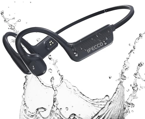 IFECCO Bone Conduction Headphones Swimming - IP68 Waterproof Headphones for Swimming Bluetooth 5.4,Open Ear Earbuds Underwater with 32G MP3 for Swiming Cycling Running