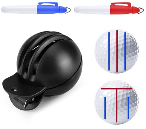 Generico Golfball-Markierwerkzeug, Golf-Ausrichtungswerkzeug, zum Markieren der Linien der Wasserbälle, Ausrichtung des Golfballs mit umkehrbarem Design für Co