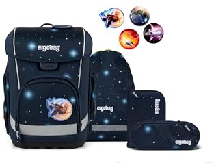ergobag cubo light set zaino scolastico ergonomico, extra leggero, set da 5 pezzi, 860 g