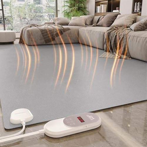 SEVOLY Heated Floor Rug- Electric Heated Carpet Floor Heating Mats with 60 Levels Adjustable Thermostat, 12 Hour Timing,Infrared Radiant Electric Heated Area Rug,for Indoor Use,50x100cm