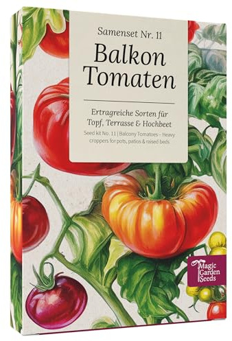 Magic Garden Seeds - Balkon-Tomaten Saatgut-Box: 6 kompakte Sorten für Topf, Terrasse & Hochbeet - aromatisch, ertragreich & ideal für Stadtgärtner:innen