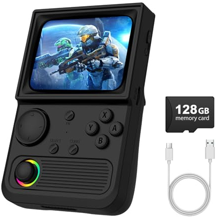 R36T Handheld-Spielekonsole mit 3,5 Zoll CRT-inspiriertem Bildschirm, tragbare Retro-Spielekonsole mit über 18000 klassischen Spielen, Videospielkonsolen unterstützt WiFi-Netzwerkkampf und OTG