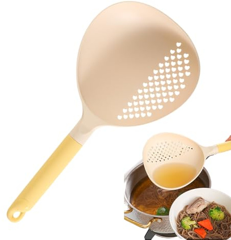 Cucchiaio per colino da cucina - Strumento di scarico da 13,78 pollici | Nylon siliconico – Mestolo multiuso per pasta, noodle, verdure, frutta, zuppe, cucina, uso domestico, ristorante