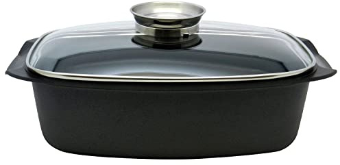 Universalbräter 4,6 L Aromabräter Schmortopf Bratentopf Kochtopf Aluguss | Aromabräter mit Aromadeckel, Antihaftbeschichtung und backofengeeignet für Braten, Schmorgerichte und vielseitiges Kochen