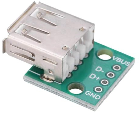 Keenso Scheda di breakout femmina USB, 10Pcs USB Tipo A Presa di corrente femmina Breakout Board Connettore dell'adattatore a passo 2,54 mm DIP