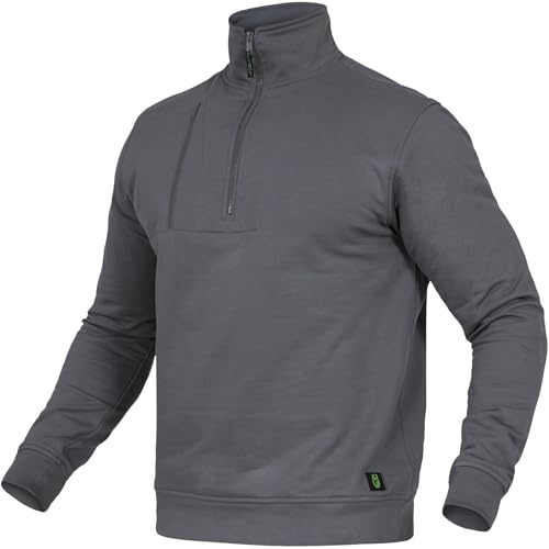 Leibwächter Arbeits Troyer Herren Arbeitspullover mit Reißverschluss - Troyer aus Baumwolle/Polyester - 290g/m² - Antibakteriell - Trocknergeeignet - Half Zip Pullover mit Stehkragen