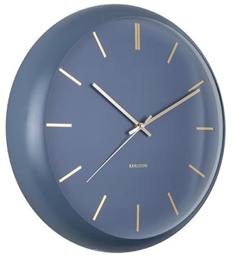 Karlsson [W1025] [A] Wanduhr Globe Dark Blue