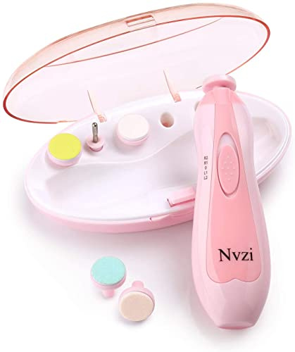 Nvzi Baby Nail File Electric, Baby Nail Trimmer Electric, Baby Nail Clippers, Electric Nail File Baby, Infant Safety First Nail Clipper, Toddler Nail Clipper for Newborn Essentials (Pink) | with Light,Toe Nail Sander for Thick Nails,Infant Nail Clippers for Newborn Or Toddler Toes and Fingernails