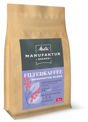Melitta Manufaktur-Kaffee Filterkaffee Spezialitäten-Kaffee, 500g, gemahlen, Farm- und Regionenkaffee aus Brasilien und Nicaragua, geröstet in Deutschland, Stärke 2,5