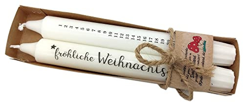Kerzen mit Spruch für Adventszeit und Weihnachten Adventskerzen Kerze (Weihnachtsduft/Lichterzauber)