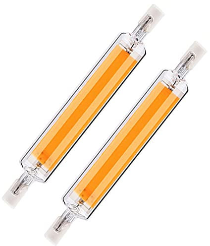 WOGQX Dimmable R7S LED Lamps, 15W / 20W / 30W / 40W Linear Floodlight 360 ° Beam Angle, 118Mm / 78Mm R7s Halogen Replacement Lamp, COB LED Rod Lamp Filament Lightbulb, 2Pcs,Warm white,30W 118MM