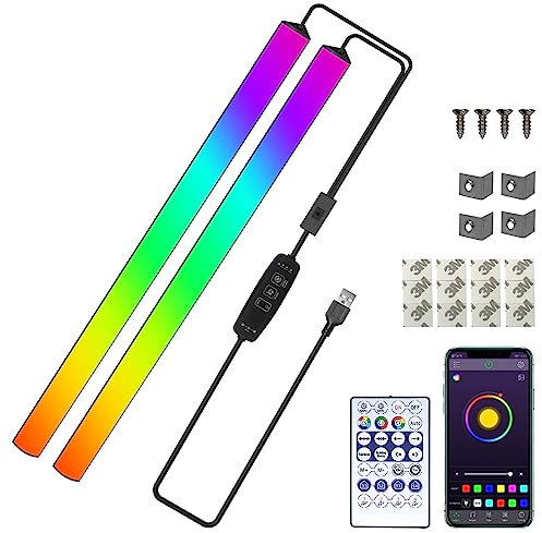 Bonlux 2-in-1 RGB Ambient Light Bar, RGB Monitor Light Bar, Gaming LED Light Strip with Remote Control,USB Port, 353 Dymnamic Color, Keyboard Light for Gaming Setup