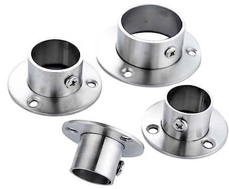 SBTRKT 2 Stücke Edelstahl verdicken Kleiderschrank Schiene unterstützt Flansch Halterung Rohrstutzen Möbel Zubehör Hardware 19/22/25/32 mm (Color : 26 mm)