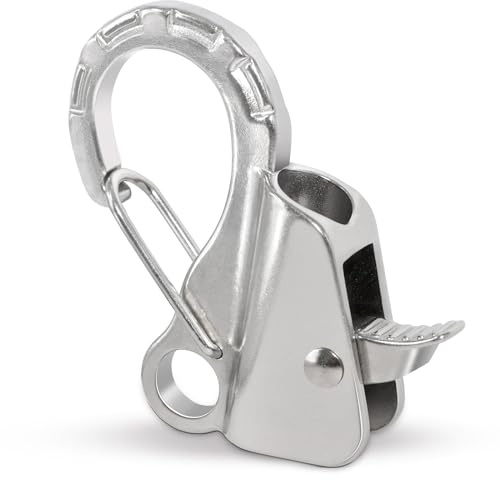 Bootsanker-Haken, Schiebehaken, einfach zu bedienen, knotenloses Ankersystem mit Schnellverschluss, Edelstahl-Boot-Anker-Haken-Clips für 0,95 cm – 1,6 cm, Bootsanker, Seil, Jetski, PWCs, Ponton, Jon
