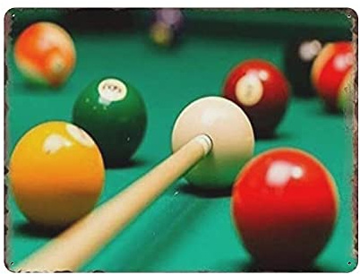 Billard, Snooker, Pub, Blechschild, Metallplakette, Kunst, zum Aufhängen, Eisengemälde, Retro, Zuhause, Küche, Garten, Garage, WandDekoration, 30,5 x 40,6 cm