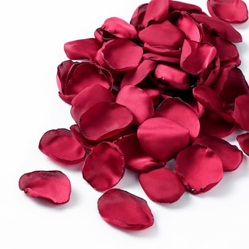 ZYOOO 200 Stück Künstliche Rosenblätter Burgunderrot,Blütenblätter Seide Stoffblätter Romantische Dekoration für Hochzeiten, Valentinstag, Babyparty,Tischdeko,Geschenkboxen dekorieren