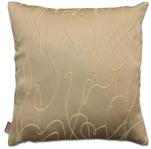 SeGaTeX home fashion Kissen Joran in beige 40 x 40 cm Dekokissen mit Effektstickerei Kissenbezug in beige-Gold
