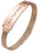 Personalised Bracelet for Women Girls - Customised Sentimental Jewellery for Her, Engraved Rose Gold Stainless Mesh band ID Bracelet for Mum Daughter Wife, Gifts for Mother's Day Birthday, Adjustable