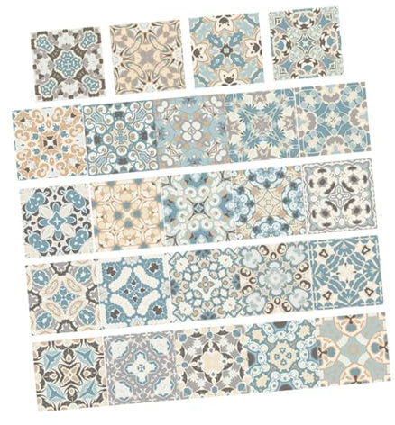 Uonlytech 24St Mosaikfliesen klebefliesen küche küchenfliesen Backsplash abziehen und aufkleben Aufkleber für Vintage- Backsplash für die Küche abziehen und aufkleben Wandtattoos 10cm