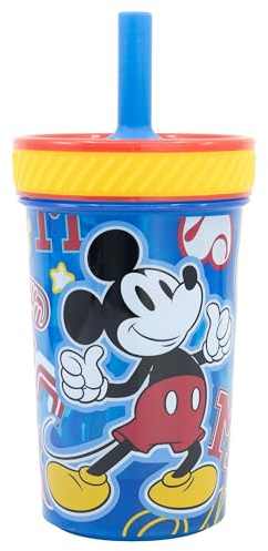 Stor Kippsicherer Kunststoffbecher mit Silikon-Strohhalm von Mickey