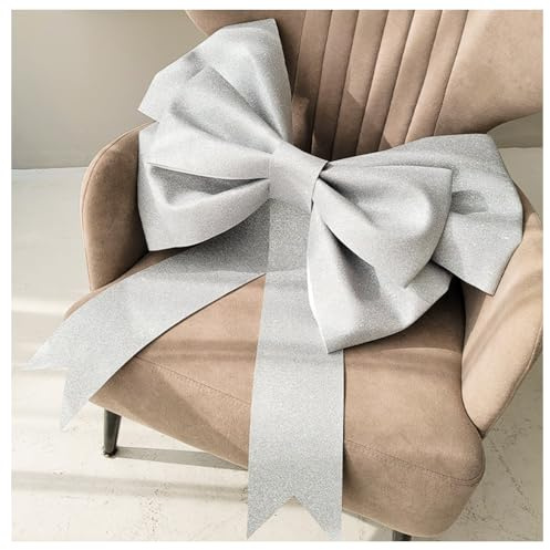 Wisafory Schleifen Große Rote Schleife Riesenschleife Dekoschleife Autoschleife Geschenkschleife Riesige Zierschleifen für Auto Valentinstag Hochzeit Weihnachten Geburtstag Glitter-Silber 30cm | Große Zierschleife aus EVA, wiederverwendbar, Auto Deko, Hochzeit, Weihnachten, Geburtstag, Geschenkverpackung