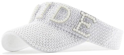 Abbdbd Rhinestone Sun Visor Hats Sequin Baseball Cap Adjustable Visor Caps Bride Empty Visor Hat for Women