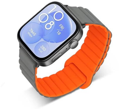 LXURY Silikon-Armbänder für Huawei Watch Fit 3, Magnet-Ersatzarmband, Kompatibel für Männer und Frauen