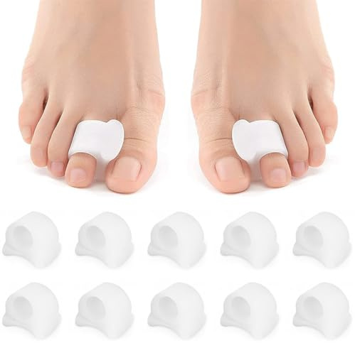 KOQAIIZ Gel Zehenspreizer,10 pcs Zehentrenner Silikon zehenspreizer Hallux Kleiner Zeh,Toe Spreader Separatoren, Kleine Bunion korrektur zur Verhinderung von Reibung und Druckentlastung