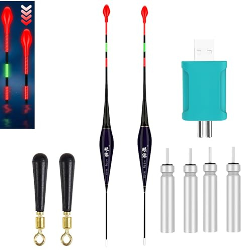 3 Stück Led Posen Angeln | Schwimmer Angeln Mit Bissanzeiger | LED Leuchtpose Angelposen Angelzubehör | Knicklichtpose Angelposen Nacht-Angeln Für Crappie,Hecht,Barsch,Karpfen Am See,Fluss