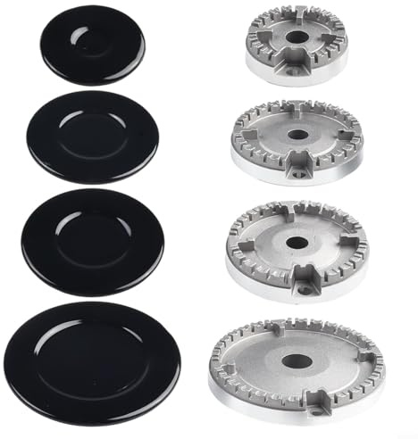 Drhomeam Juego de tapa de quemador de estufa de gas, tapa de estufa para quemador de cocina, kit de repuesto para estufas de gas SABAF, piezas y accesorios de cocina (cóncavo)