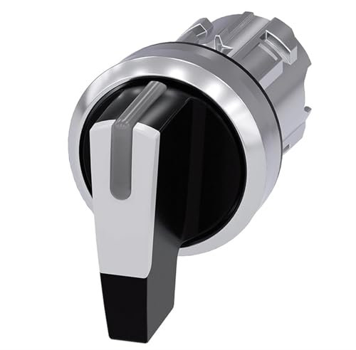 00 3SU1052-2CL60-0AA0 Interruptor de conversión Interruptor de conversión, iluminado, 22 mm, circular, metal, resaltado, interruptor giratorio, largo, 3 posiciones de conmutación IO-II, bloqueado,