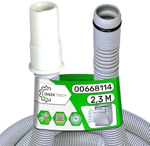 Tubo Desague de Lavavajillas 2,3 m Ø 19/19 mm con Código Original 00668114 668114 para Bosch para Siemens - Garantía de 5 Años - ONIX TECH