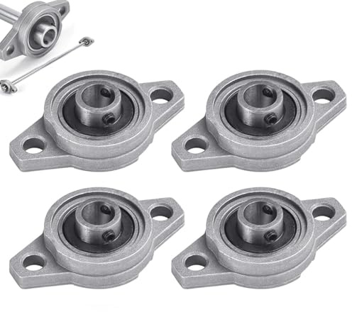 4 cuscinetti a sfera KFL000 da 10 mm, autoallineanti, cuscinetti a flangia rombica, cuscinetti orizzontali, in lega di zinco, cuscinetti a sfera per stampante, diametro interno 10 mm