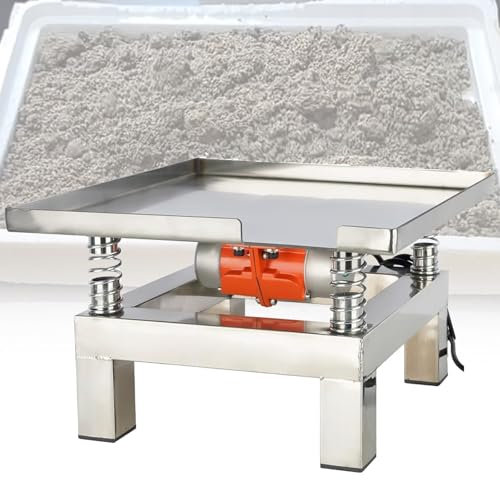 IEOWY Table vibrante pour béton, Petit Banc d'essai Vibrant, Plate-Forme vibrante en Acier Inoxydable 13,78 x 13,78, 110 V