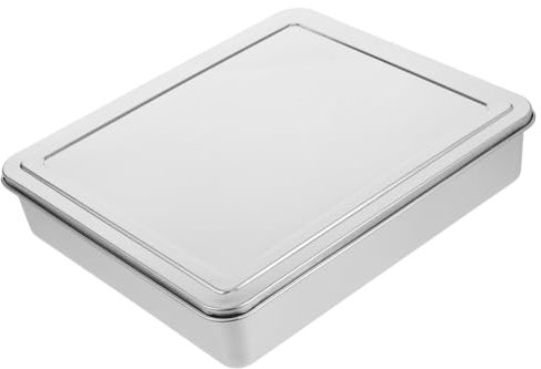 Didiseaon Stainless Steel Baking Pan Covered Cake Pan Nonstick Baking Dish Lid for Birthday Cakes