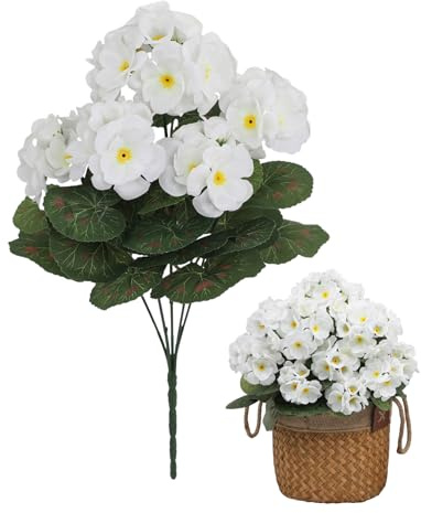 3 Stück Künstliche Geranien UV-beständige Künstlicher Geranienbusch Künstliche Blumen Geranien Faux Pflanzen Blumen Für Draußen Gefälschte Seidenblumen Für Garten, Zuhause, verande, Topftisch