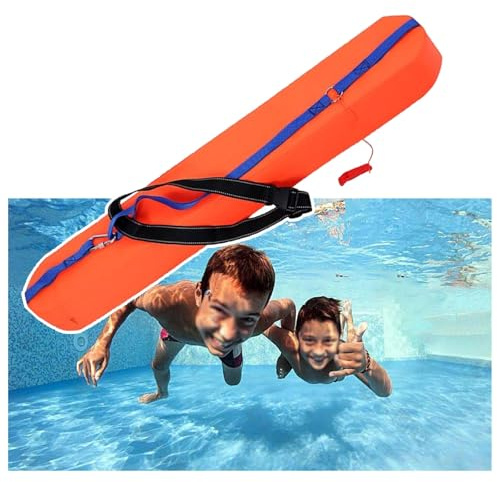 tube de sauvetage Bouée flottante pour nageurs noyés, Bouée de sauvetage avec sifflet et ceinture ajustable, 100 123 cm Tube de sauvetage pour nageur sauveteur en eau libre(Orange,LxWxH 100x15x10cm/39