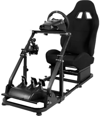 Dardoo Stabileres Rennsimulator-Cockpit mit Spielsitz Passend für Logitech G29 G920 G923,für Thrustmaster T150,für Fanatec, Lenkradständer mit Verstärkungsstangen, Lenkrad und Pedal nicht inbegriffen
