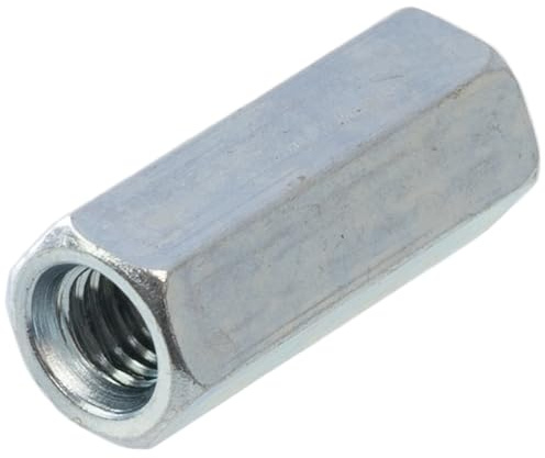 AERZETIX - 40 Stück Längliche Sechskantmuttern M5x20 mit Gewindesteigung 0,8 mm - aus verzinktem Stahl - silberfarben - Befestigung Montage