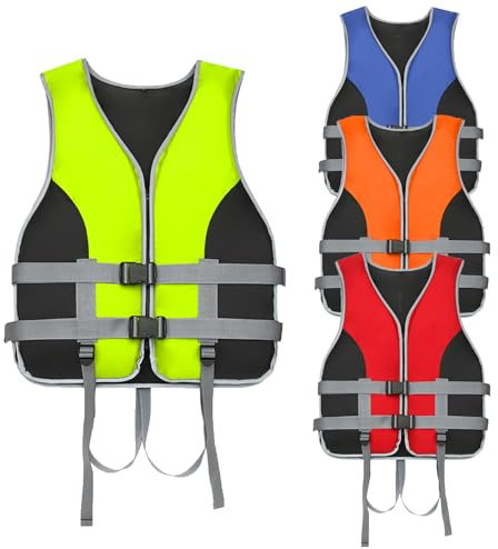 Generico Giubbotto di Salvataggio Salvagente per Adulti Regolabile Galleggiante Aiuto al Galleggiamento in Schiuma con Fischietto, Vest per Kayak Nuoto Aiuto Sport Acquatici all'aperto