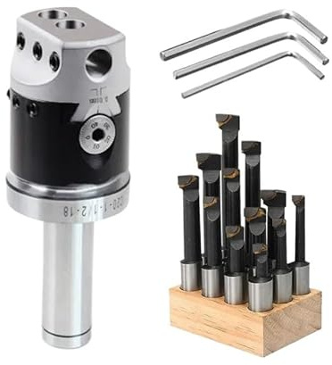 HXSMOZ 1pc F1 2/3/4 Inch 50/75/100mm F1 Type Boring Head 12/18/25mm Lathe Boring Bar Milling Holder For Milling Machine Tools Wrenche(MT5 Tool Holder)