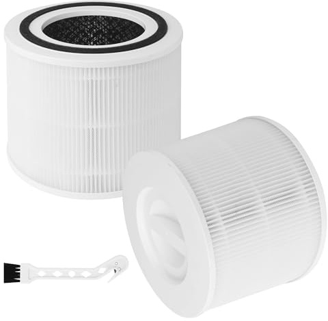 2 piezas Filtro de Repuesto Purificadores de Aire para Levoit Core 300, 300S, 300-RF de Repuesto, 3 en 1 Filtro H13 HEPA Filtros de Carbón Activado, elimina el 99% del polvo y las partículas