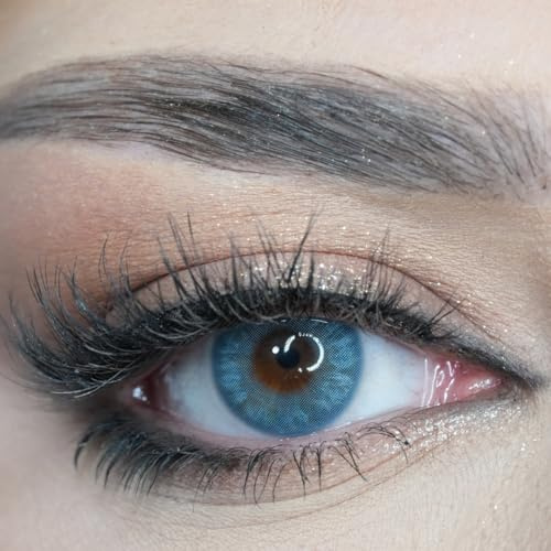 Venus® Lentilles Couleur Bleu Sans Correction - 0, 00 Dioptries - Lentilles de Contact Annuelles Souples pour Femmes - Compatible avec les Lunettes - 1 Paire - 365 Jours - Bleu Sauvage