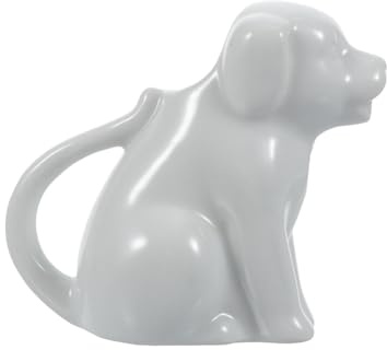 CONGARTENO Mini Milk Pitcher Creamer Jug 40ml Ceramic Milk Dispenser Cute Animal White Dog Design for Home and Restaurant Use