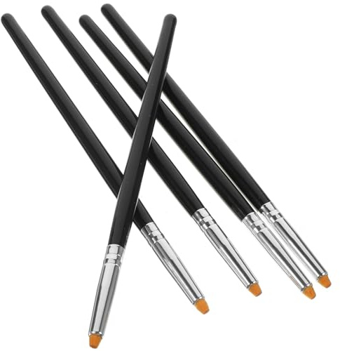 COLLBATH 5 pezzi Pennelli per Laminazione Ciglia in Legno e Fibra Strumenti Professionali per Lash Lift Spazzole per Applicare Colla e Balsamo Design Ergonomico e Resistente per Trucco