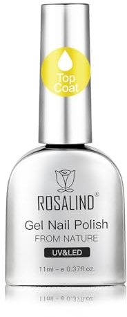 Rosealind Top Coat UV nagellack, 11 ml gel nagellack överlack, soak-Off UV LED-topplack för gelnaglar nagelkonst manikyr