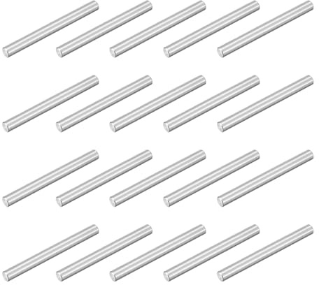 QUARKZMAN 60 Stück M2.5x25mm Zylinderstifte Rostfrei 304 Edelstahl Spannstift Passstift Regalstützstift Dübelstifte Befestigungselement für DIY, Möbel, Bastelprojekte Silber