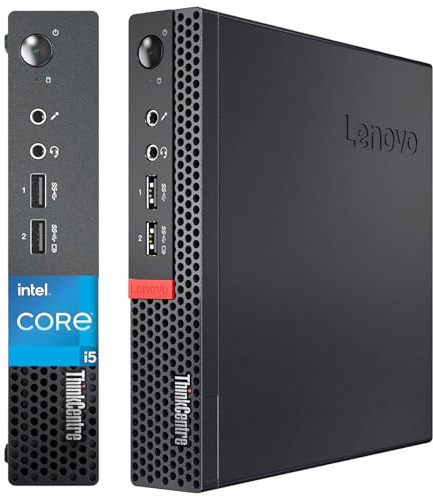 Lenovo ThinkCentre M710q Mini Desktop Computer PC, Intel Core i5-6500, 8GB RAM, 256GB SSD, WiFi, Bluetooth, US QWERTY Tastatur, Windows 11 Pro (Generalüberholt)