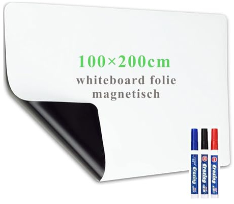 LYZZXI Tableau Effaçable Mural Adhésive: Une Seconde Vie Pour Vos Murs Usés | Rouleau Blanc Couvre Traces et Rayures - 100 x 200 cm Pose Facile Découpable Sur Mesure avec Feutre et Effaceur